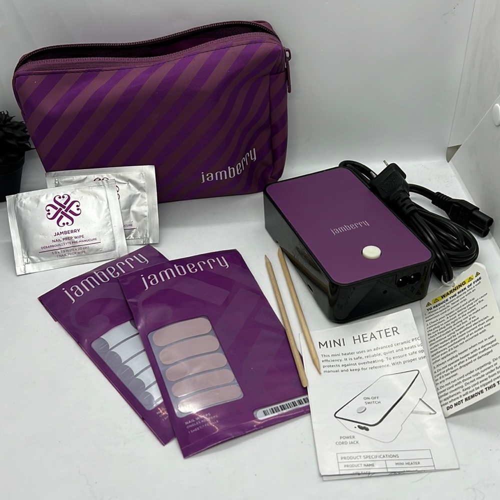 Jamberry Nail Care Bundle Mini Heater Fan with Zip Case